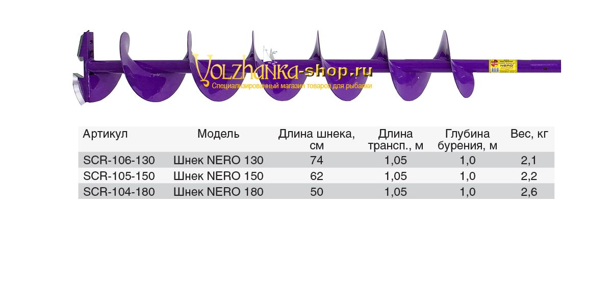 Шнек "NERO" 150мм под шуруповерт