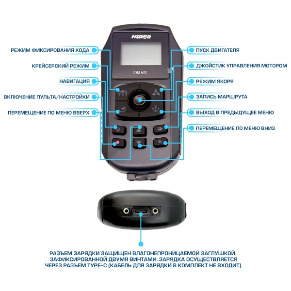 Электромотор  HIDEA OMS150S 12V/60 GPS