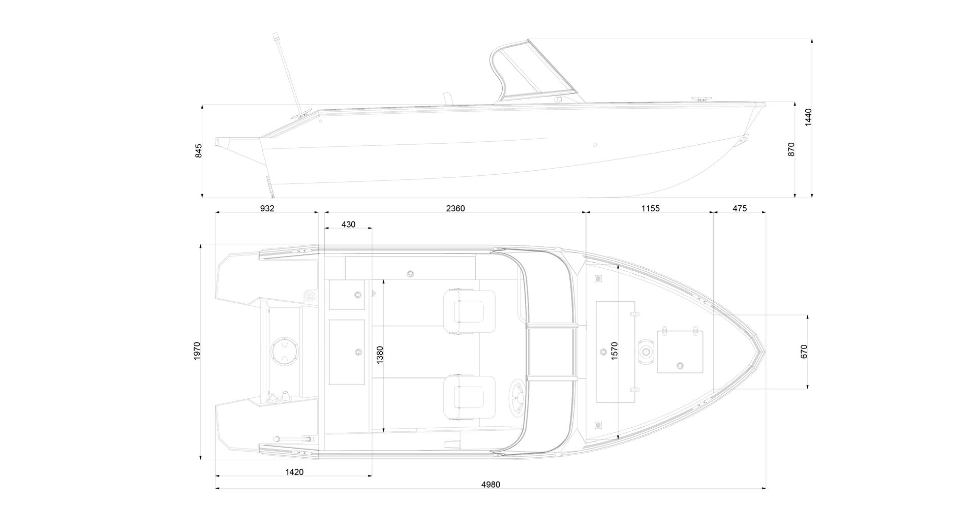 Лодка WINDBOAT 4.6 DC EvoFish