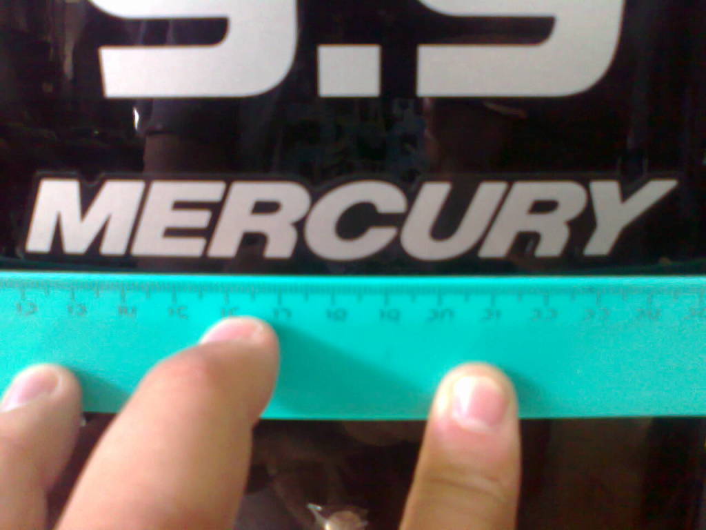 Наклейка на ПЛМ Mercury 9.9 нового образца (серебро)